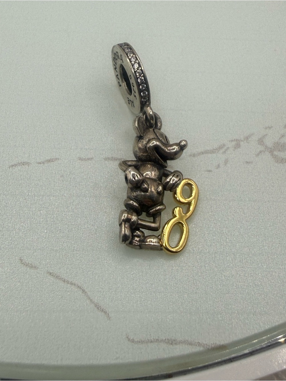 Pandora Disney Ltd Ed 90th w 14k Gold - NOT PLATED Highly Collectible! Chrm/Pend